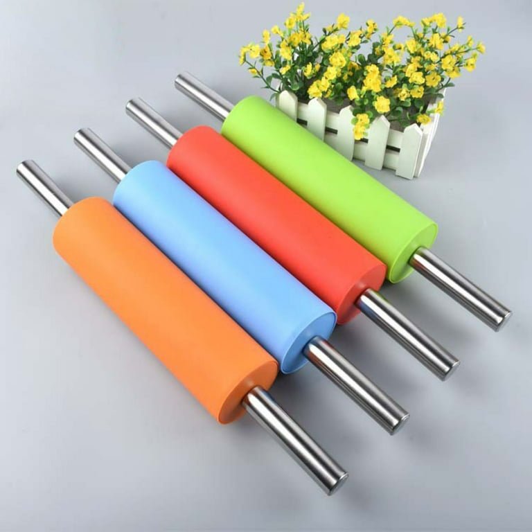 Silicone Rolling Pin With Stainless Steel Handle