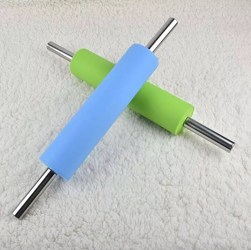 Silicone Rolling Pin With Stainless Steel Handle