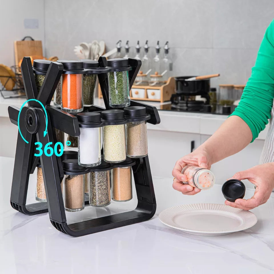 18in1 Rotating Ferries Wheel Glass Spice Rack