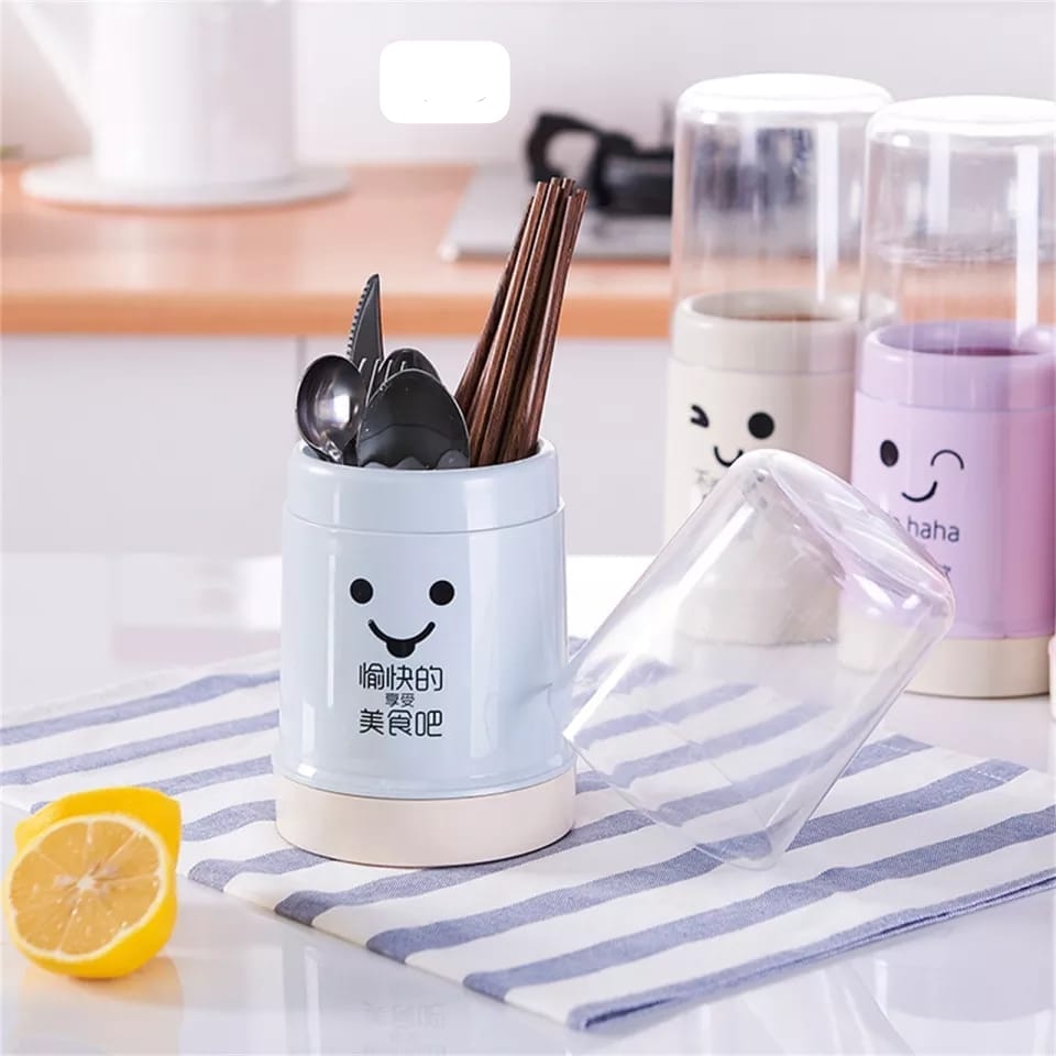 Plastic Cutlery Holder With Cover
