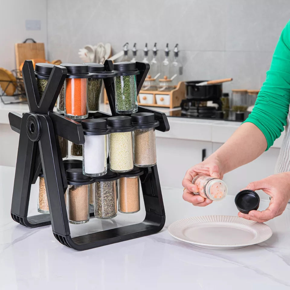 18in1 Rotating Ferries Wheel Glass Spice Rack