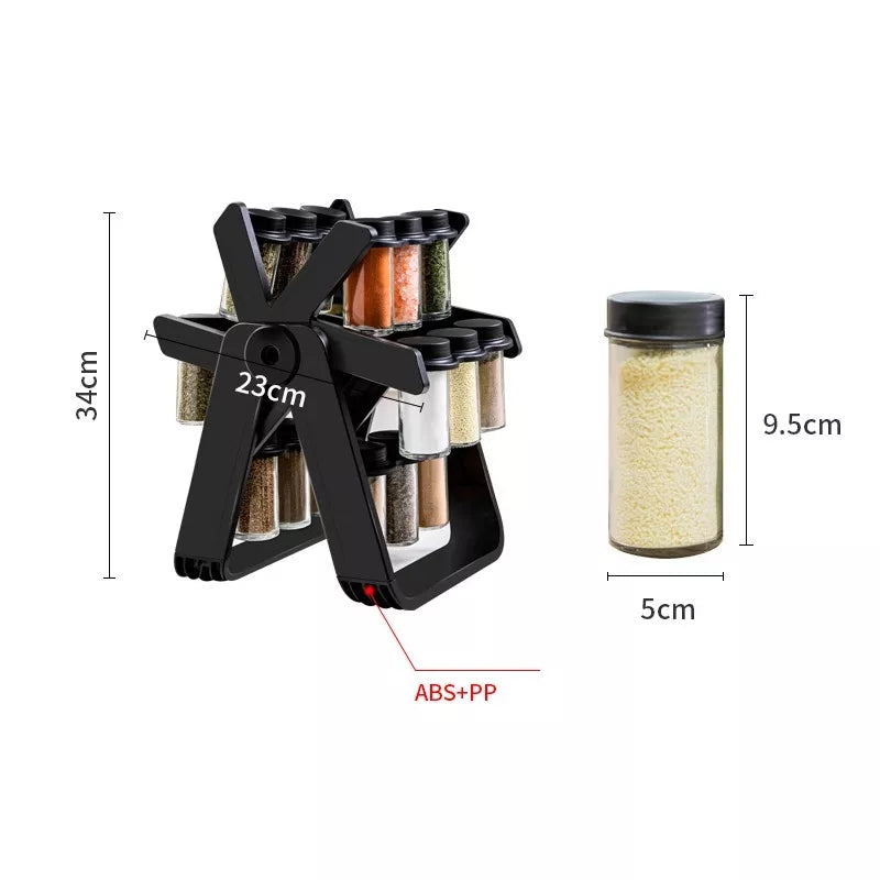 18in1 Rotating Ferries Wheel Glass Spice Rack