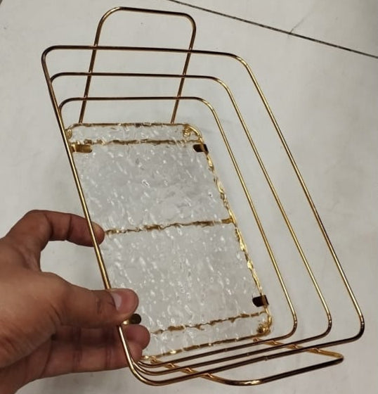 Metal Fruit Storage Basket, Snacks Storage And Organizer Plate