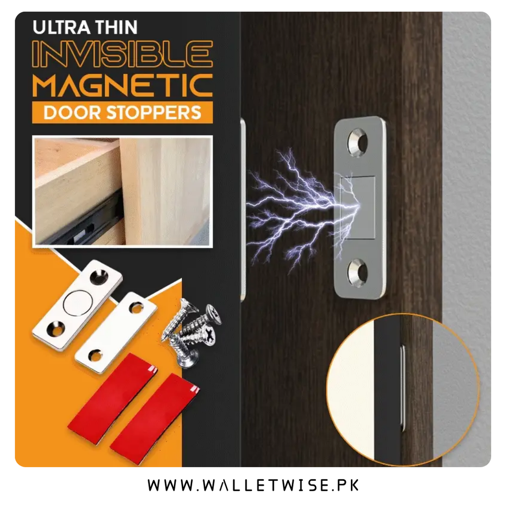 2PCS Magnetic Cabinet Door Catch Set with Screws – Hidden Door Closer
