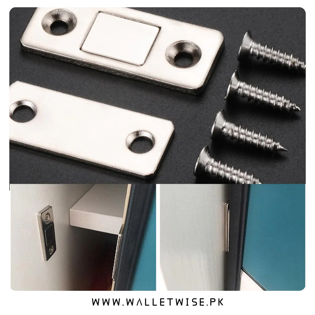 2PCS Magnetic Cabinet Door Catch Set with Screws – Hidden Door Closer