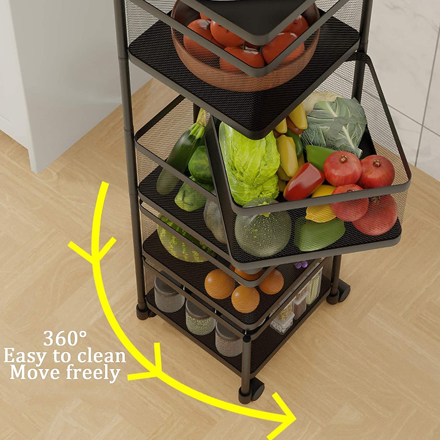 Rolling Mesh Storage Cart (5 layers)