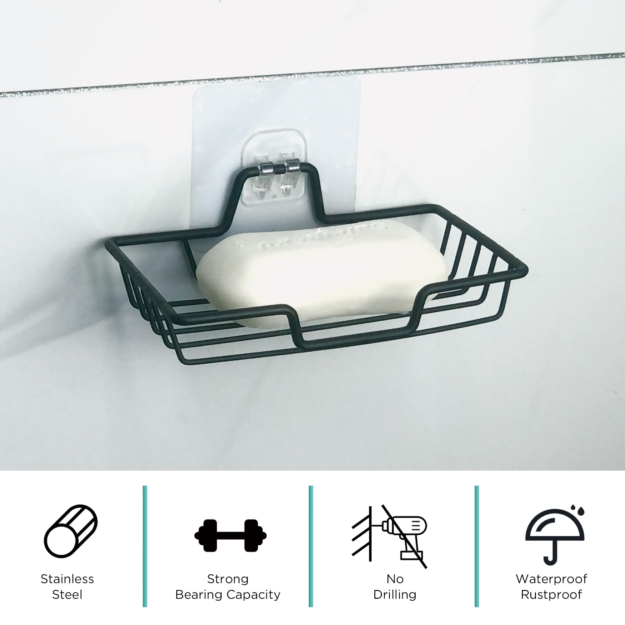 Metal Soap Tray with Stick-on