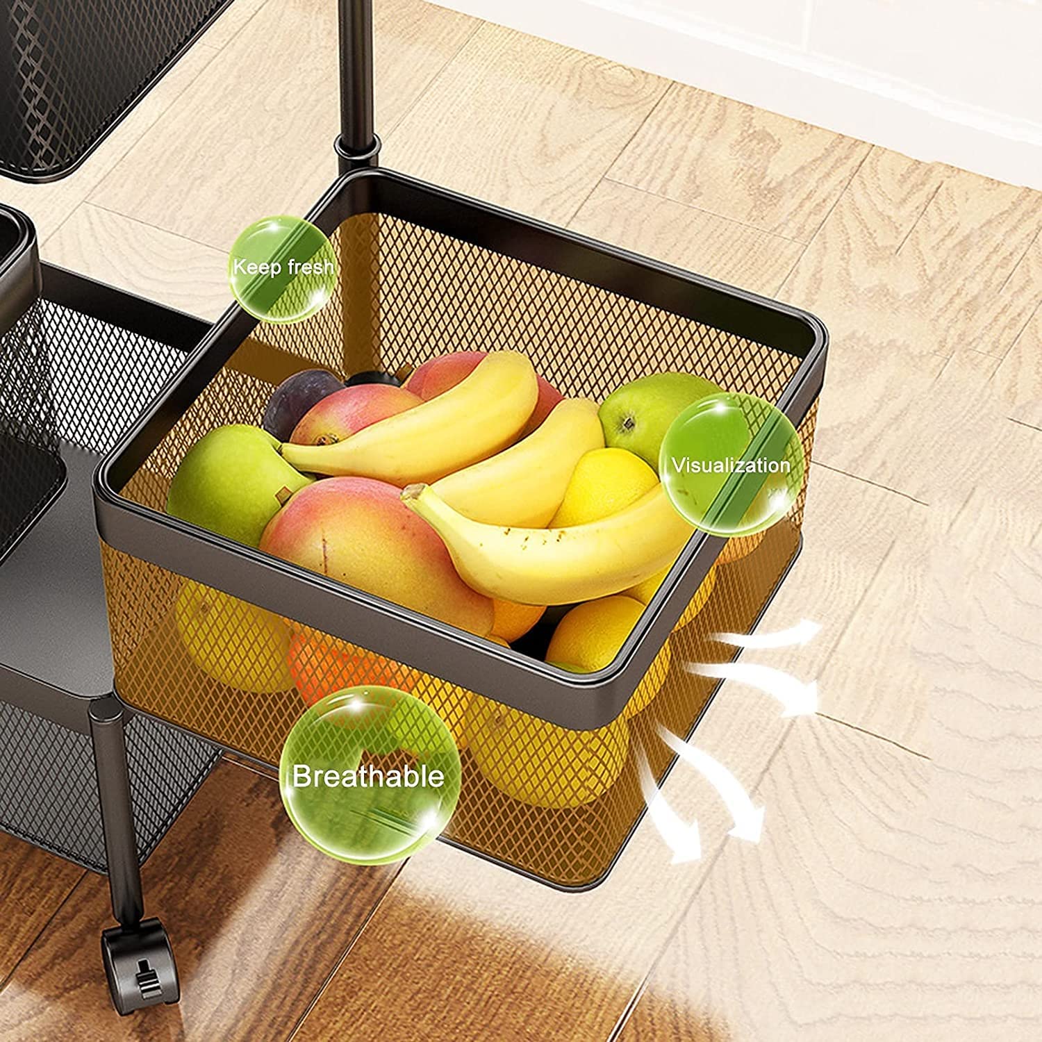 Rolling Mesh Storage Cart (5 layers)