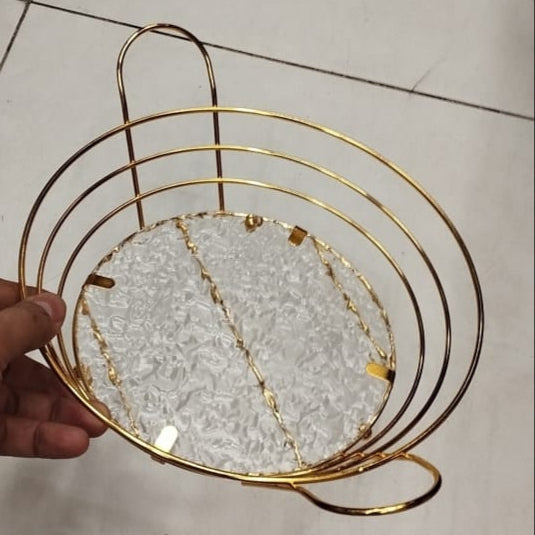 Metal Fruit Storage Basket, Snacks Storage And Organizer Plate