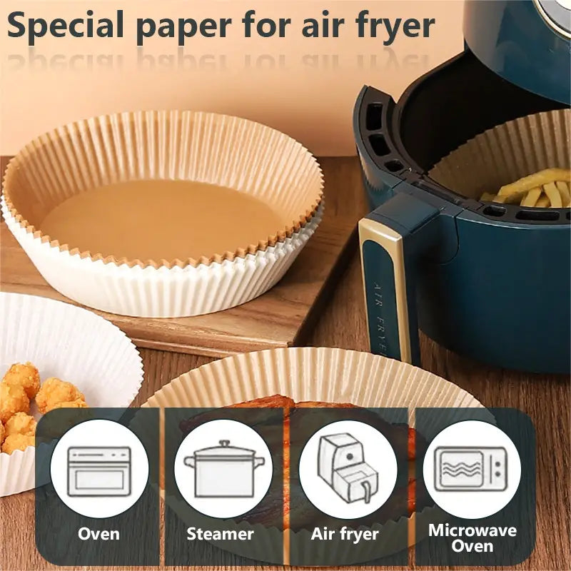Non-stick Disposable Air Fryer Liners - 100Pcs Set