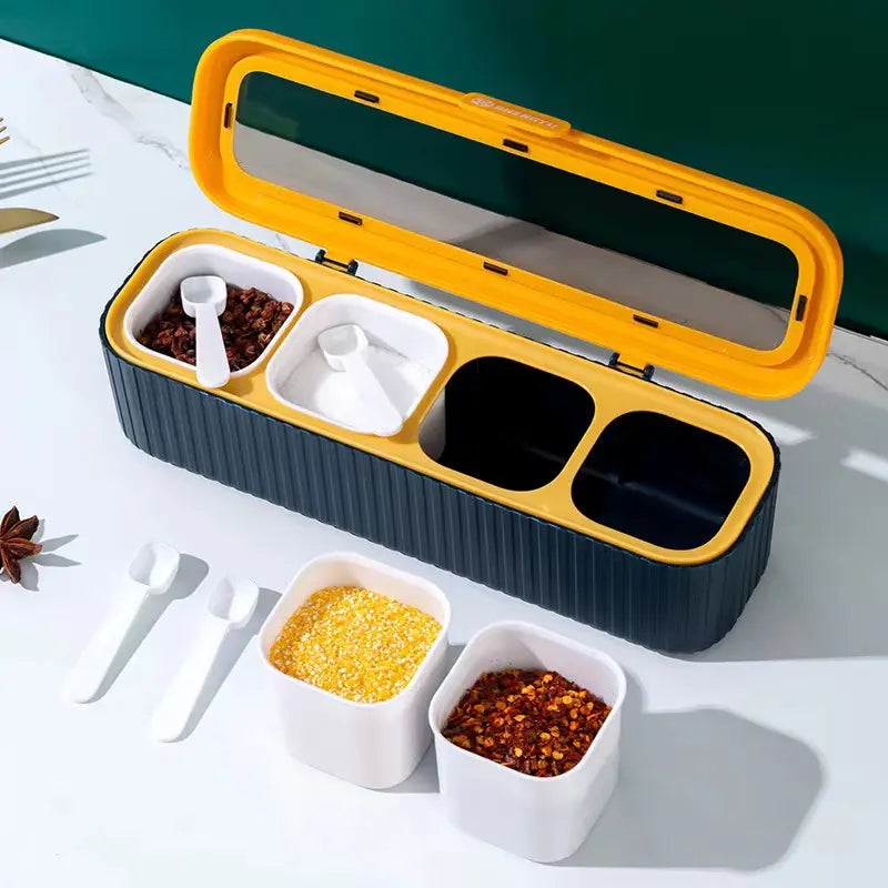 4 Grids Kitchen Spice Organizer Box