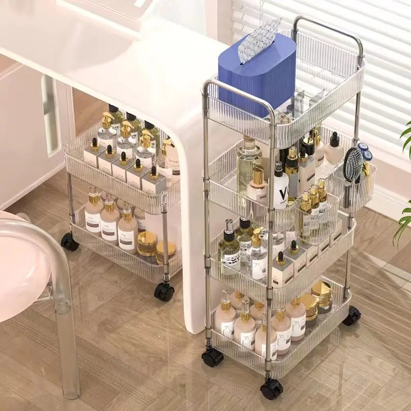 Acrylic Storage Rack Trolly