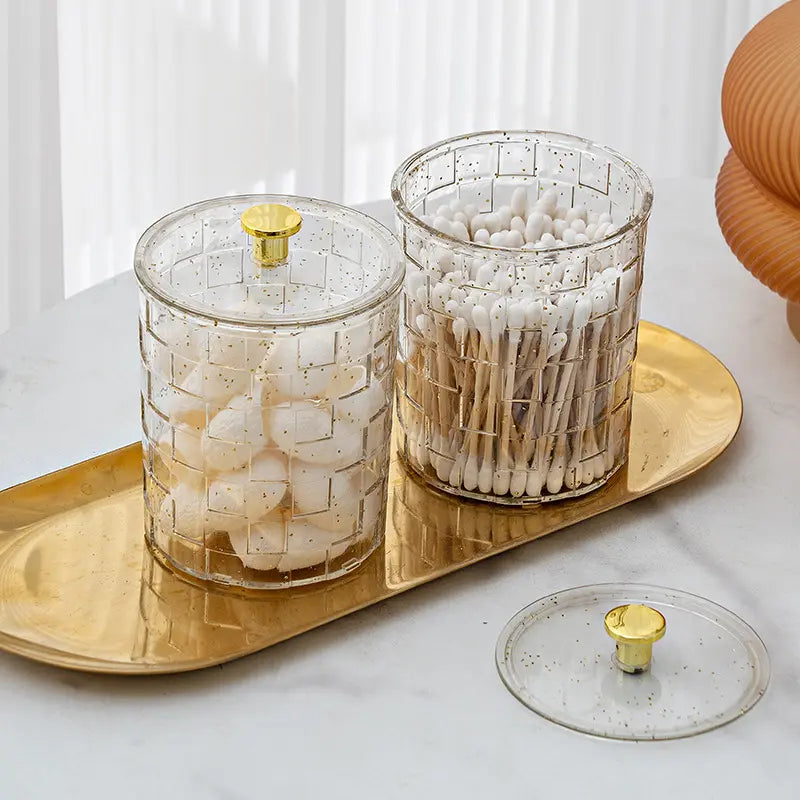 Acrylic Round Cotton Bud Holder