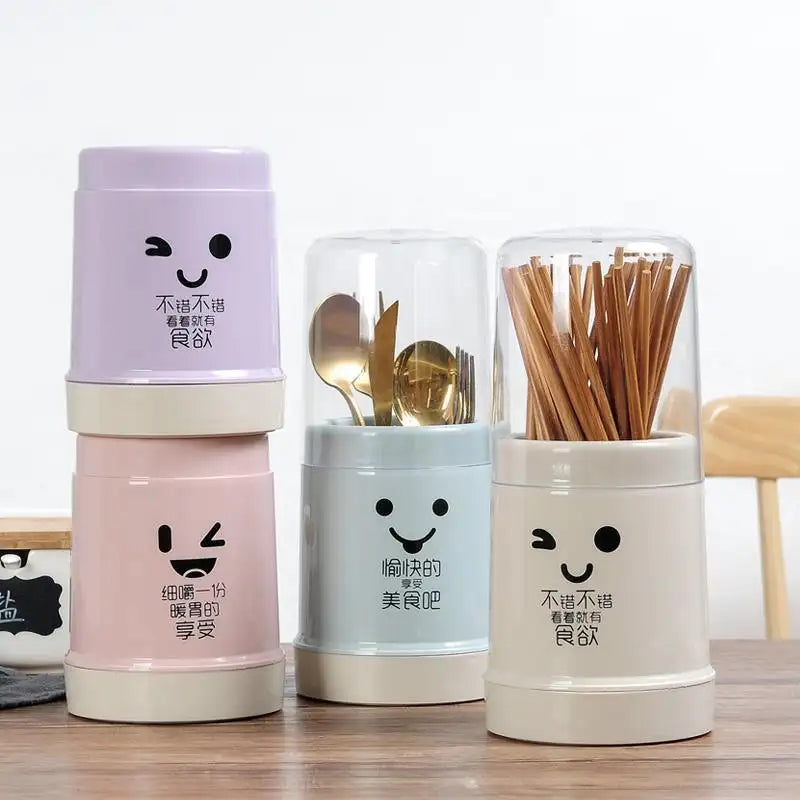 Plastic Cutlery Holder With Cover