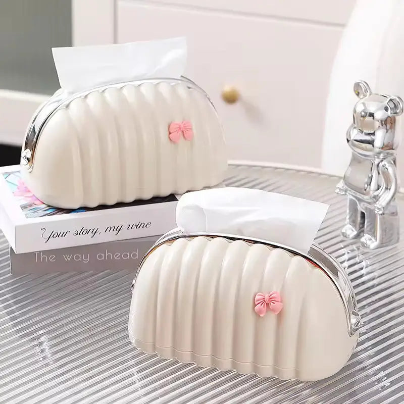 Cute Style Tissue Box with Ribbon