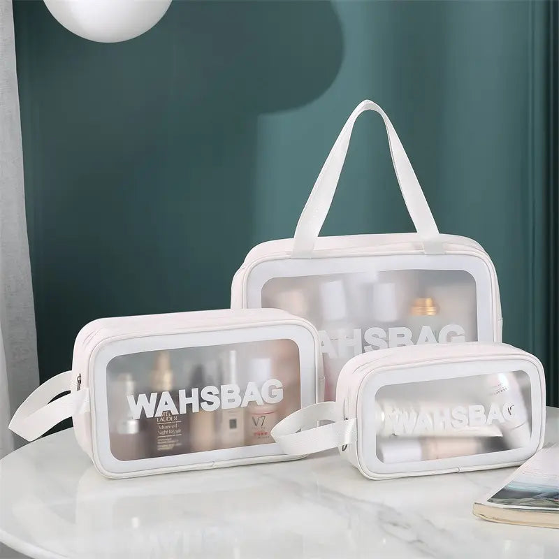 3 pcs set PU Leather Travel Cosmetics Washbag