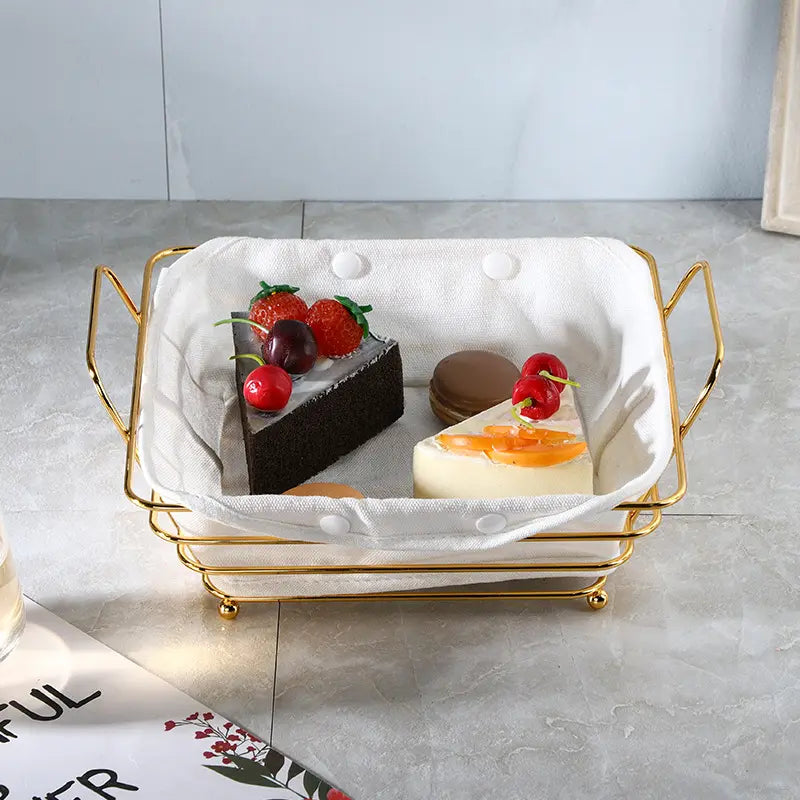Metal Fruit Storage Basket, Snacks Storage And Organizer Plate