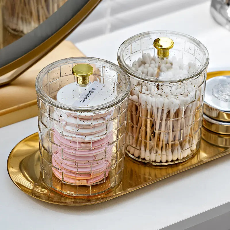 Acrylic Round Cotton Bud Holder