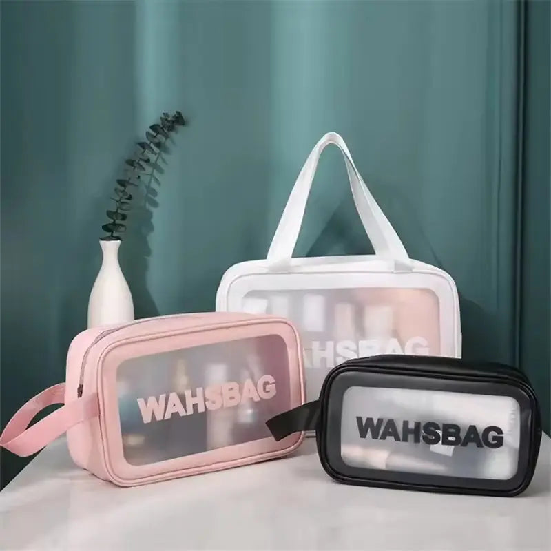 3 pcs set PU Leather Travel Cosmetics Washbag