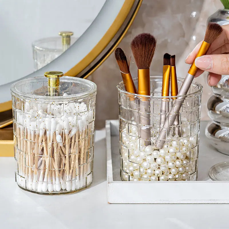 Acrylic Round Cotton Bud Holder