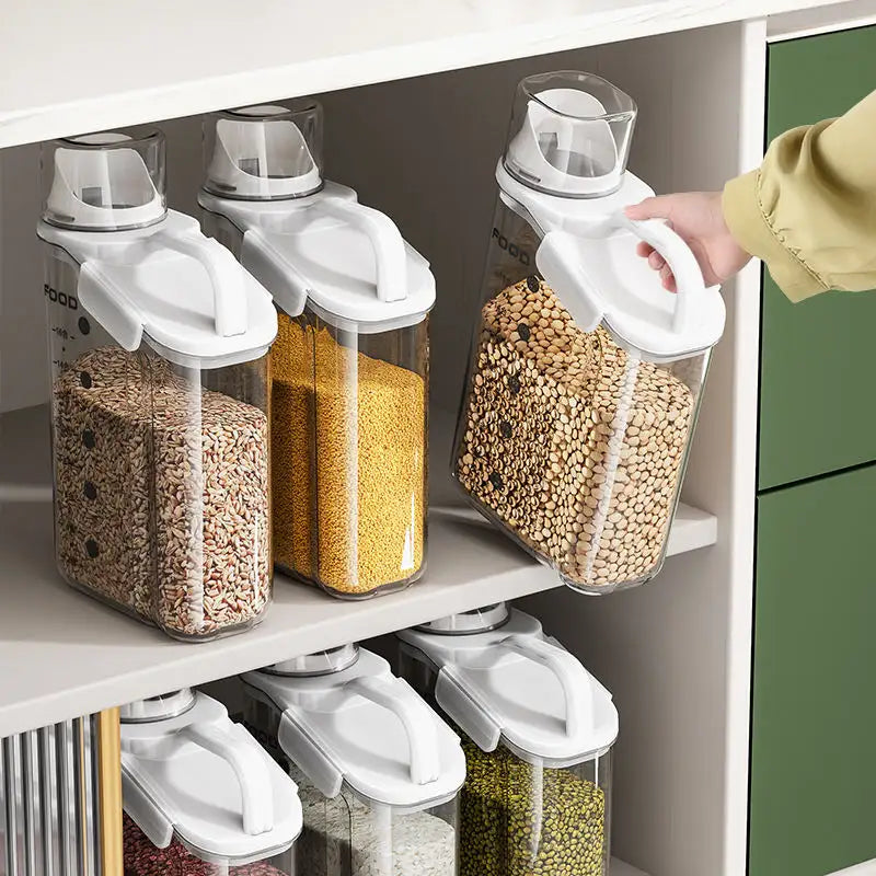 Airtight Food Storage Container With Measuring Cup