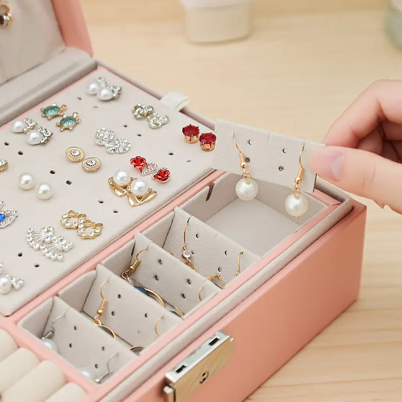 2Layer Leather Jewelry Organizer