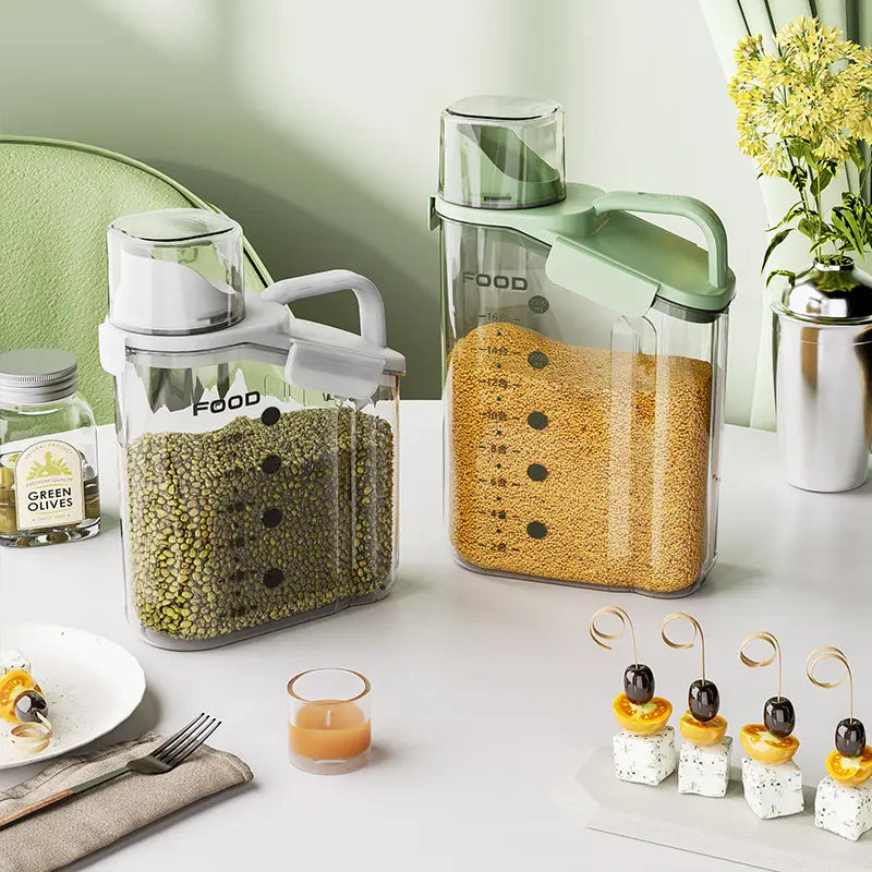 Airtight Food Storage Container With Measuring Cup