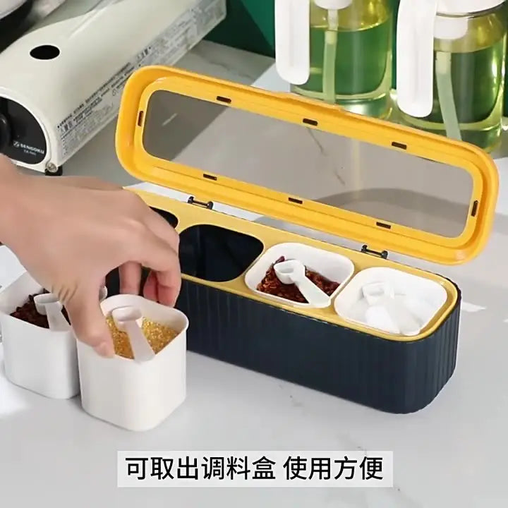 4 Grids Kitchen Spice Organizer Box