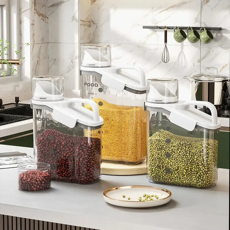Airtight Food Storage Container With Measuring Cup