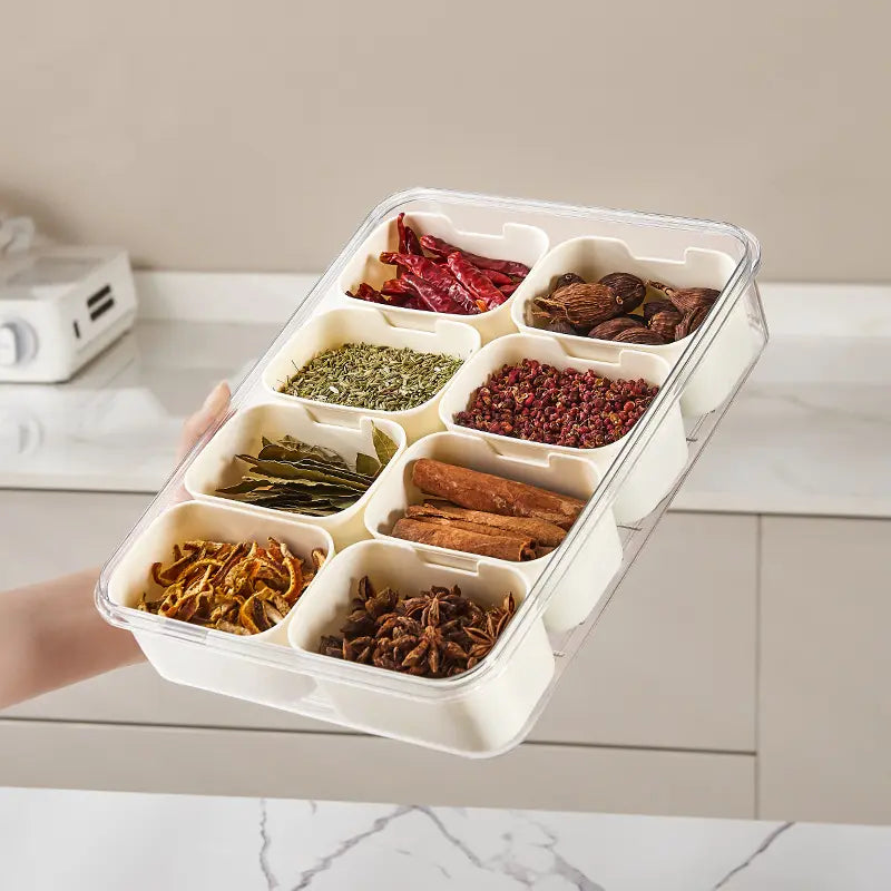 8 Grid Seasoning Storage Box With Lid