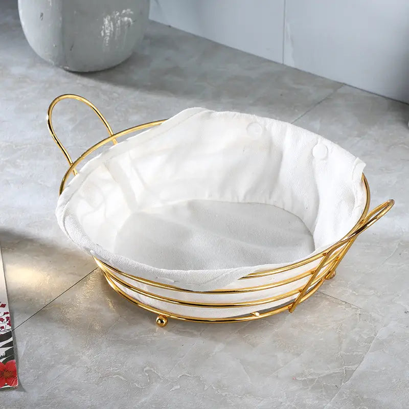 Metal Fruit Storage Basket, Snacks Storage And Organizer Plate