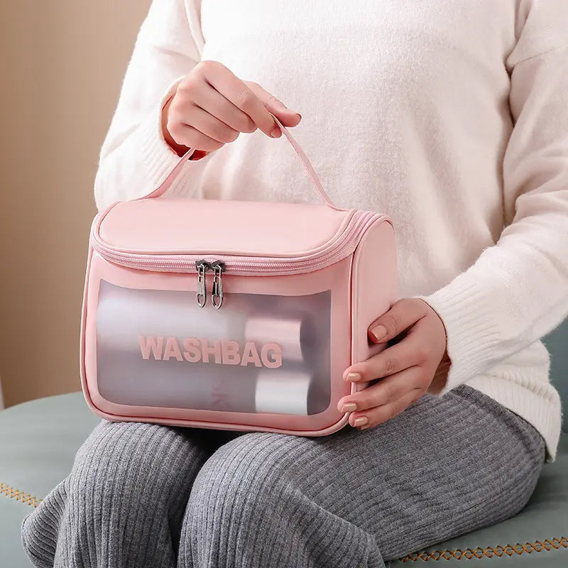 PU Leather Travel Cosmetic Wash Bag