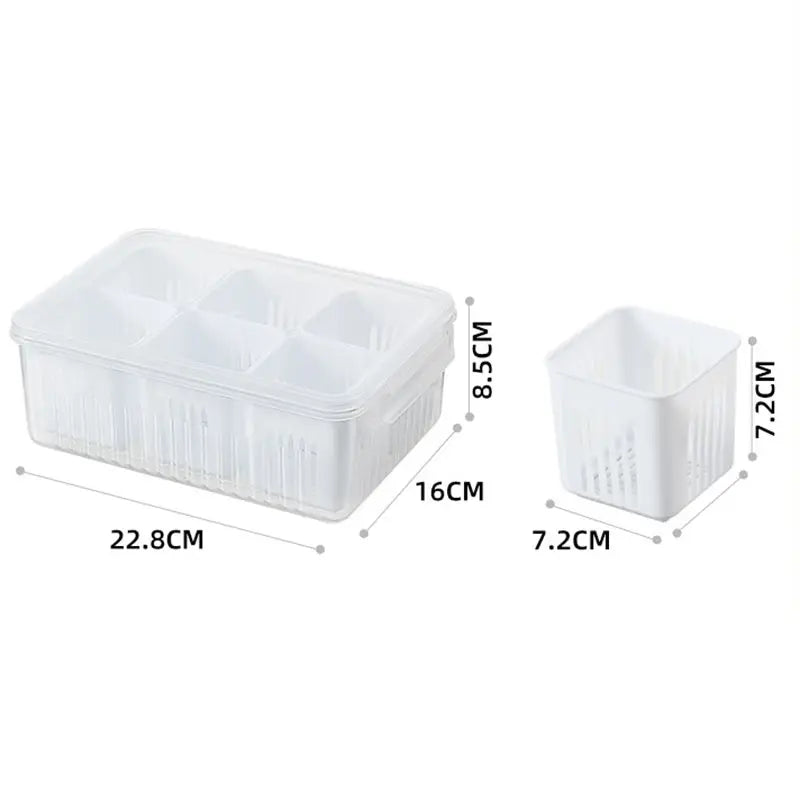 Refrigerator Food Storage Box - 6 Partition
