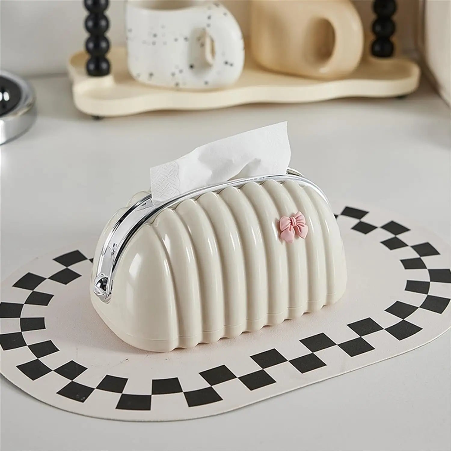 Cute Style Tissue Box with Ribbon