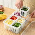 Refrigerator Food Storage Box - 6 Partition
