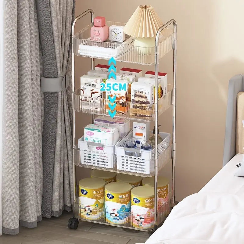 Acrylic Storage Rack Trolly