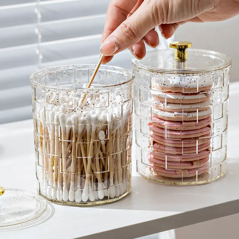 Acrylic Round Cotton Bud Holder