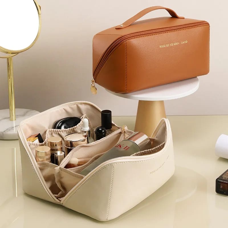Leather Cosmetic Organizer Pouch