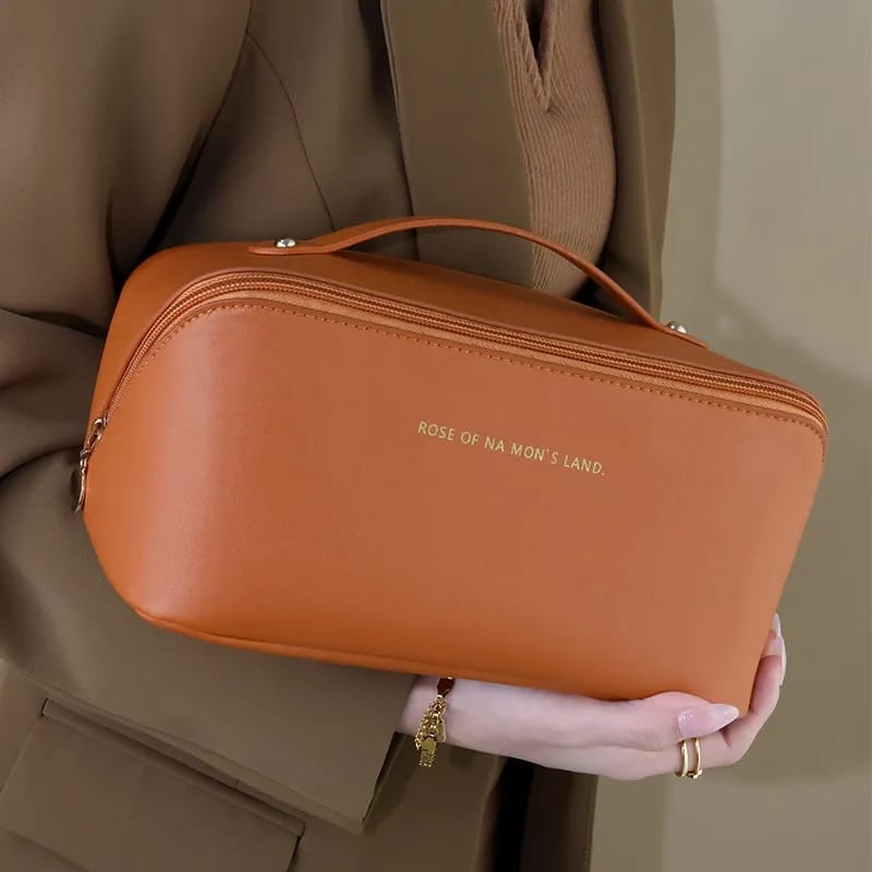 Leather Cosmetic Organizer Pouch