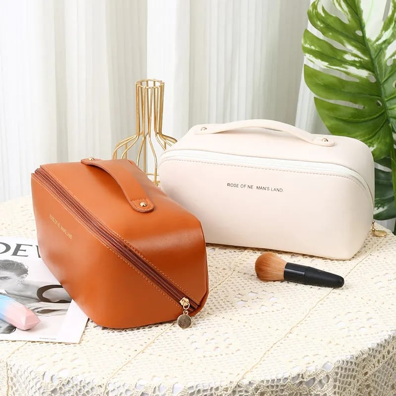 Leather Cosmetic Organizer Pouch