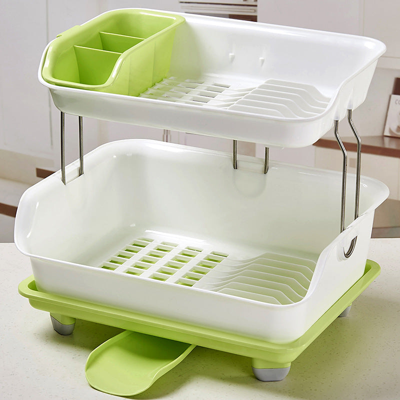 2 Tier Drainer Dish Rack - Plastic