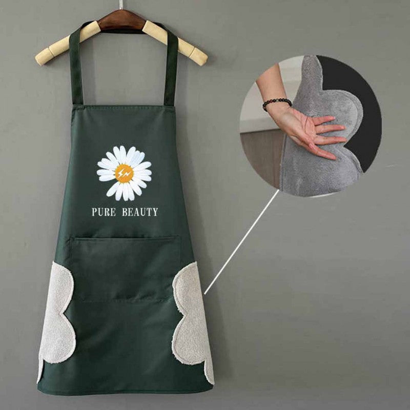 Kitchen Apron Waterproof Hand-Wiping With Pocket