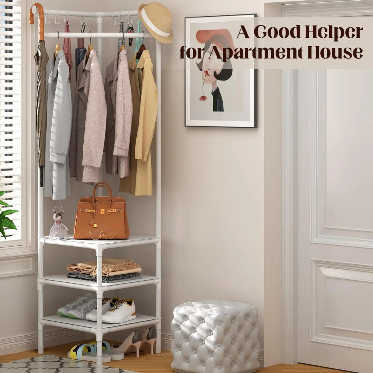 Coat Rack with Corner Design