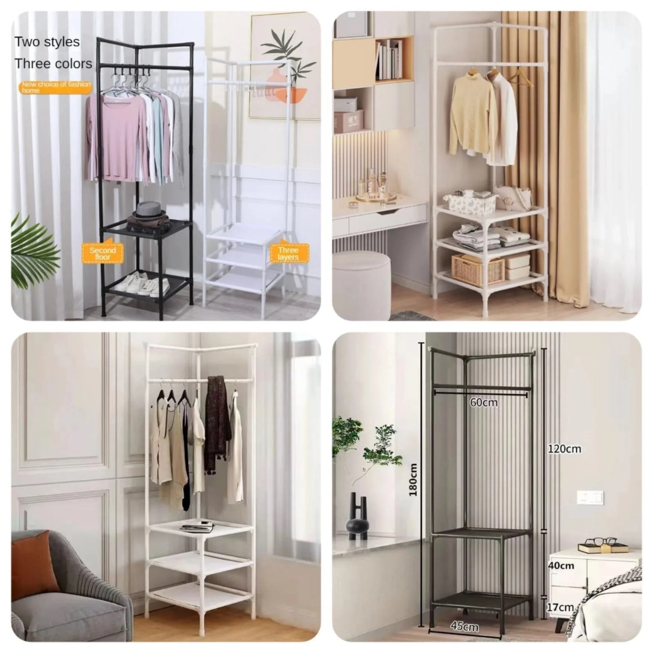 Coat Rack with Corner Design