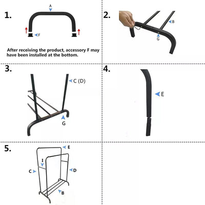 Double Pole Metal Cloth Stand