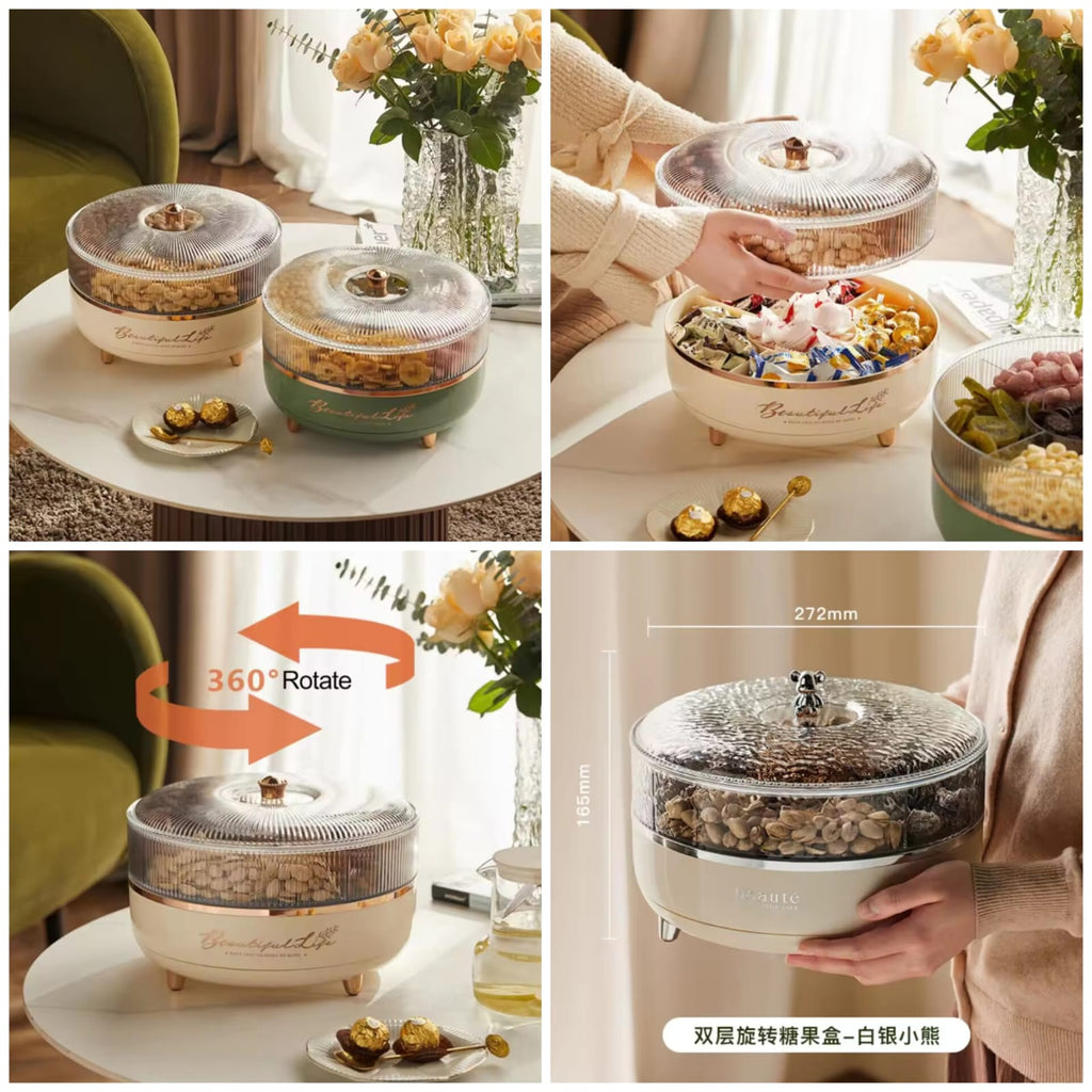 5 Grid Rotating Dry Fruit Tray