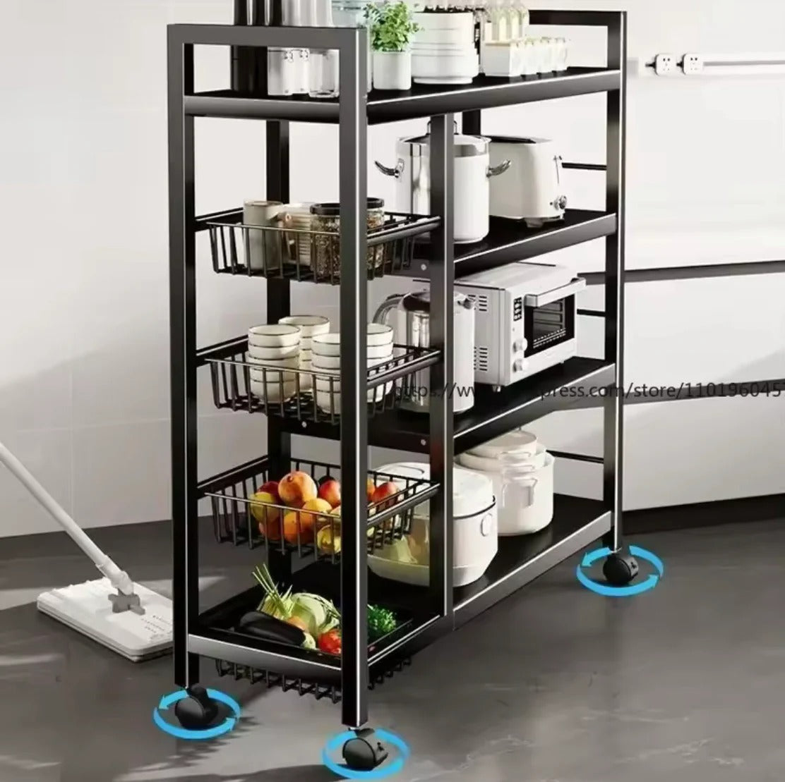 Multifunctional Storage Rack with Wheels