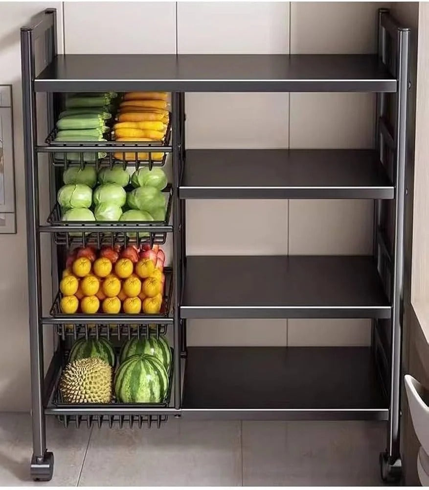 Multifunctional Storage Rack with Wheels