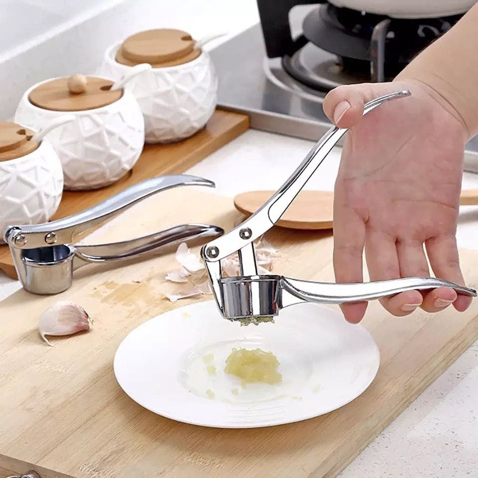 Stainless steel garlic press