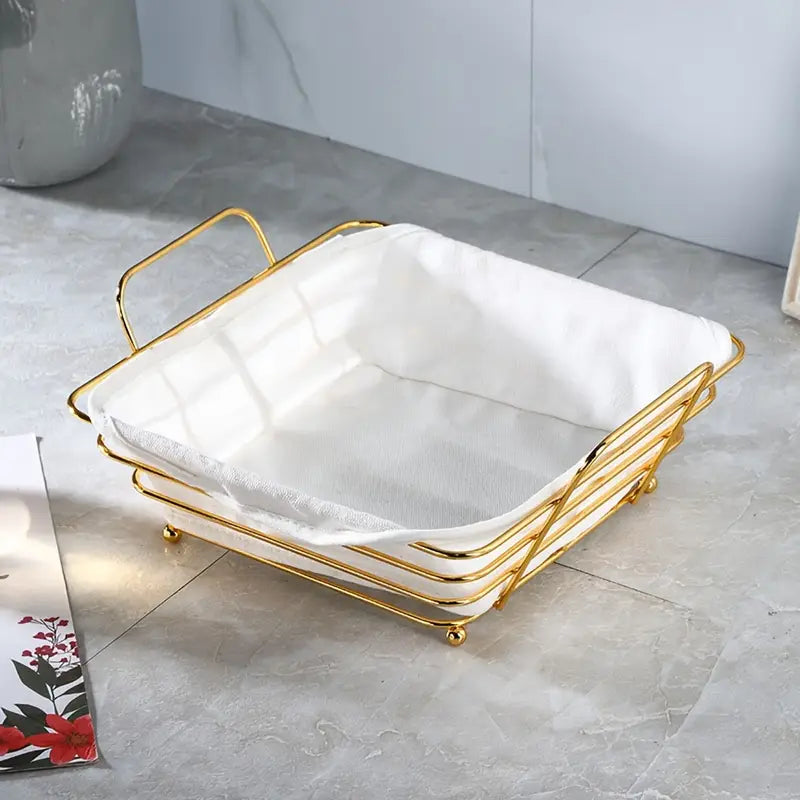 Metal Fruit Storage Basket, Snacks Storage And Organizer Plate